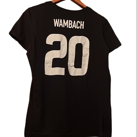 Nike USA Women Soccer #20 WAMBACK Black Soccer Tee Sz XL Slim fit - Picture 3 of 6